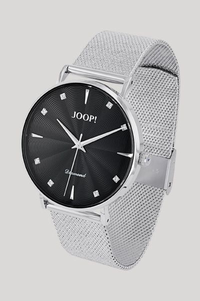 Damen-Armbanduhr mit Diamanten in Silber