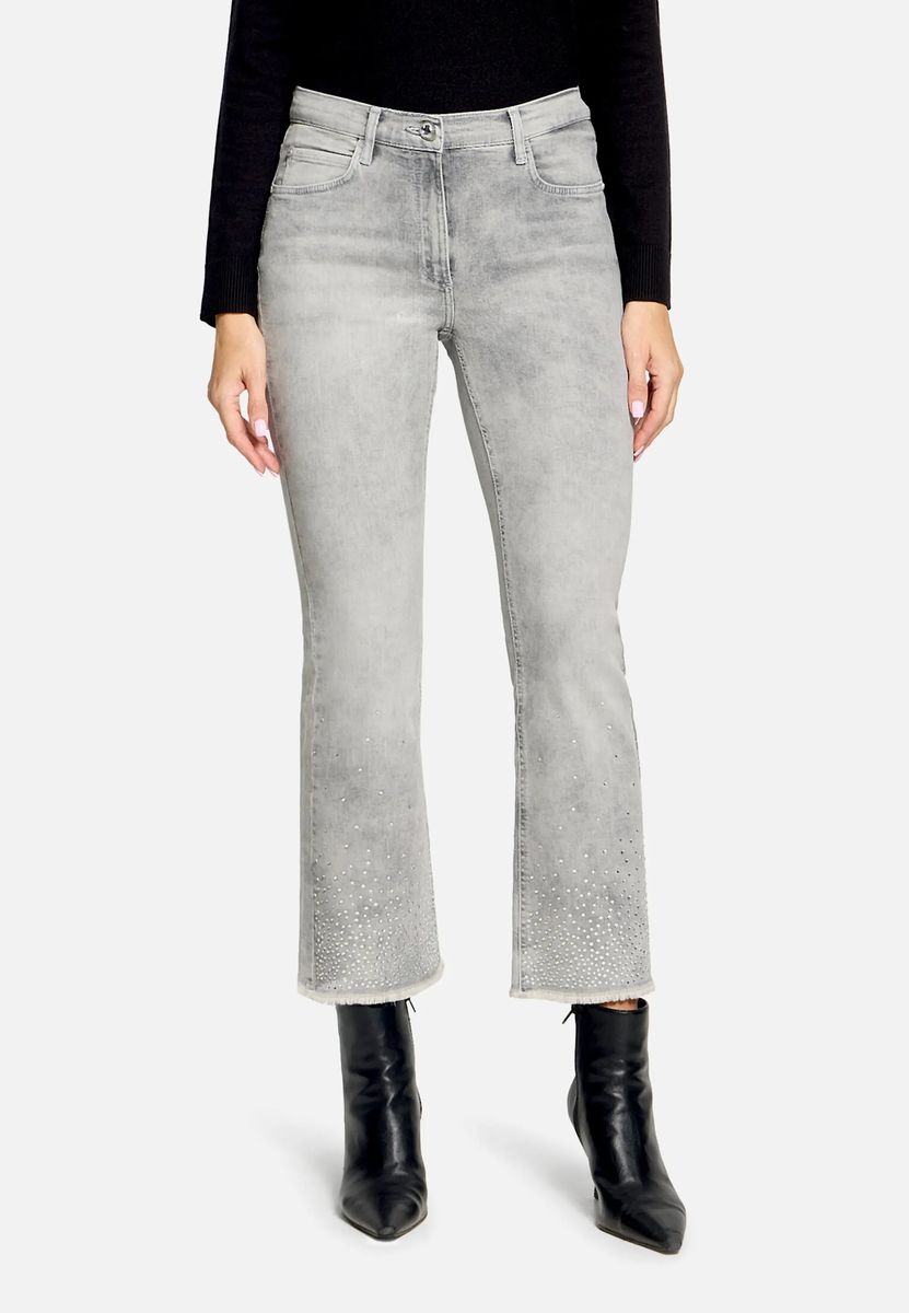 Graue Slim Fit Jeans mit Waschung