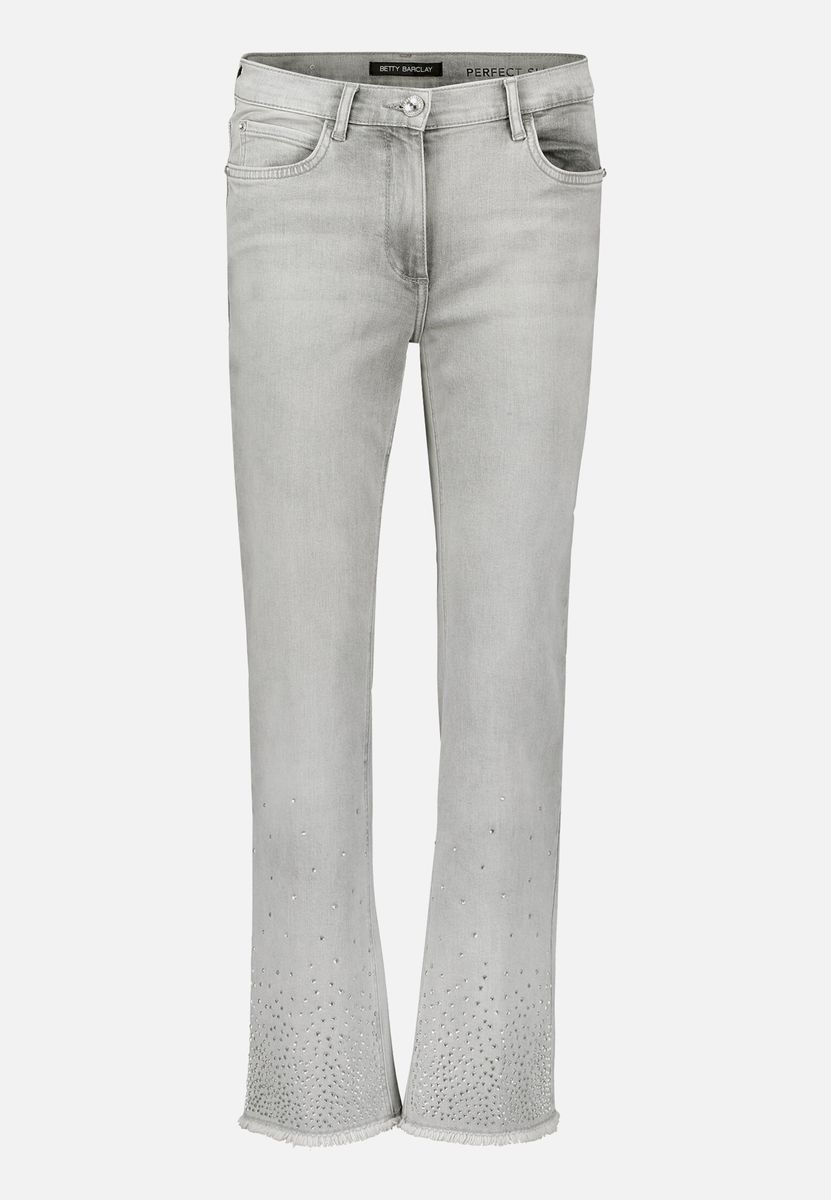 Graue Slim Fit Jeans mit Waschung