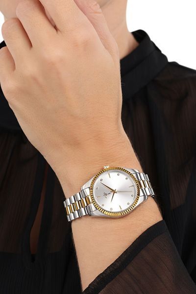 Damen-Armbanduhr in Silber/Gold