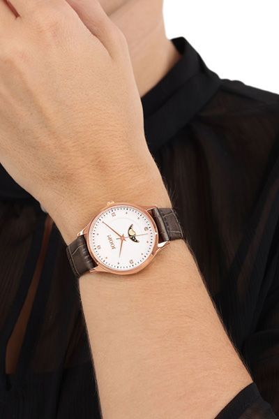 Damen-Armbanduhr mit Zirkonia in Roségold/Grau