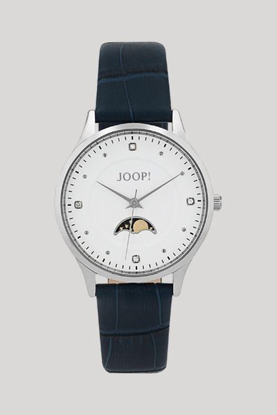 Damen-Armbanduhr mit Zirkonia in Silber/Blau