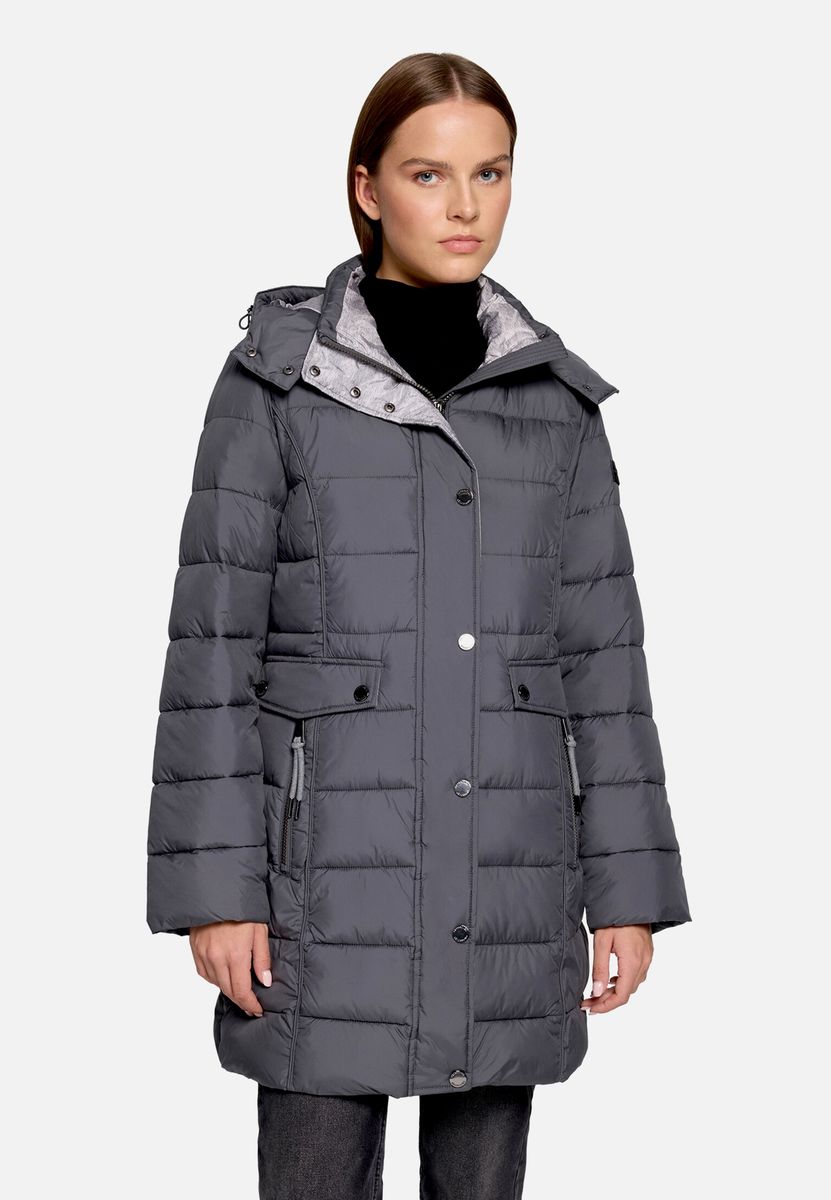 Sportlicher Steppparka mit abnehmbarer Kapuze