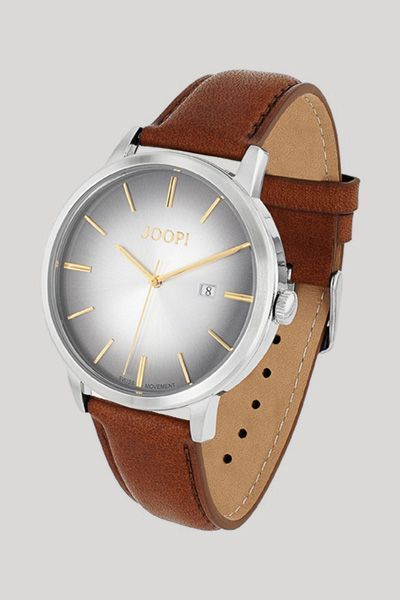 Herren-Armbanduhr in Silber/Braun