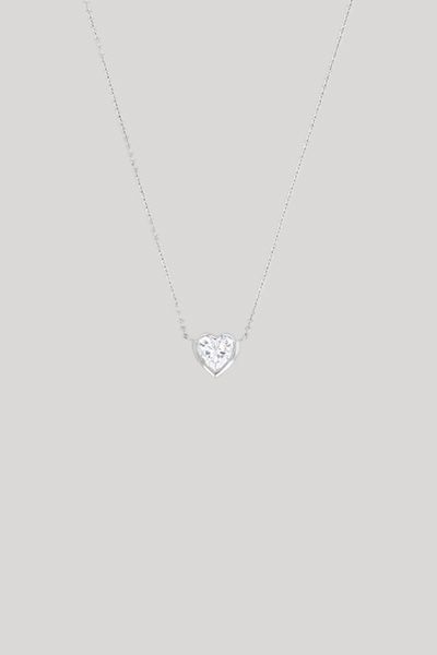 Collier-Halskette mit Herz-Anhänger in Silber