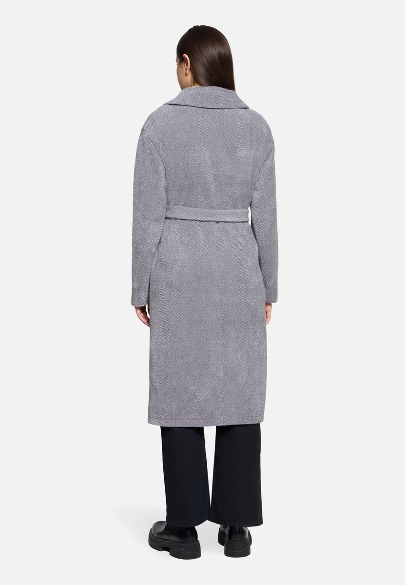 Eleganter Blazer-Mantel mit Gürtel in Grau