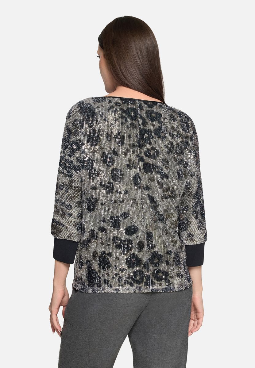 Pailletten Bluse mit Fledermausärmeln