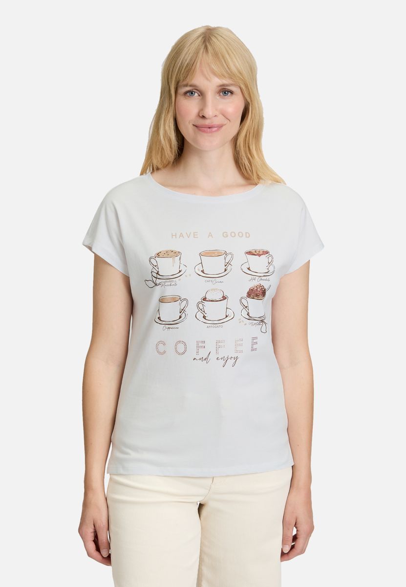 Lässiges T-Shirt mit Kaffee-Print