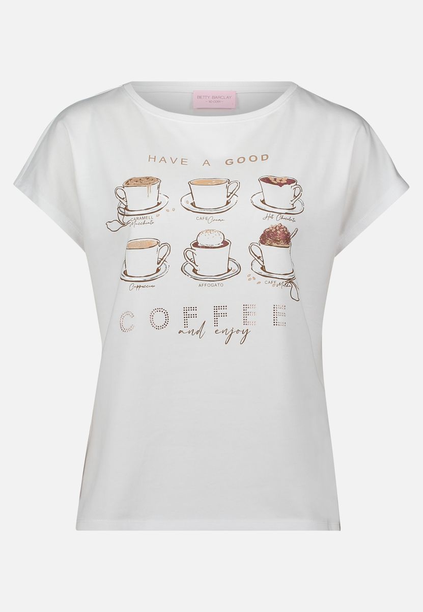 Lässiges T-Shirt mit Kaffee-Print