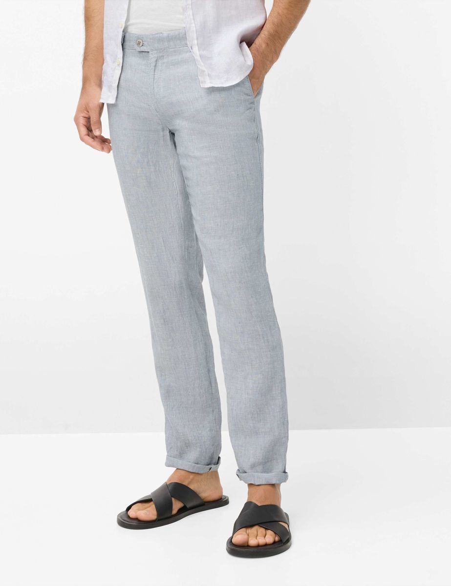 Herren Chino Hose Modern Fit Leinen