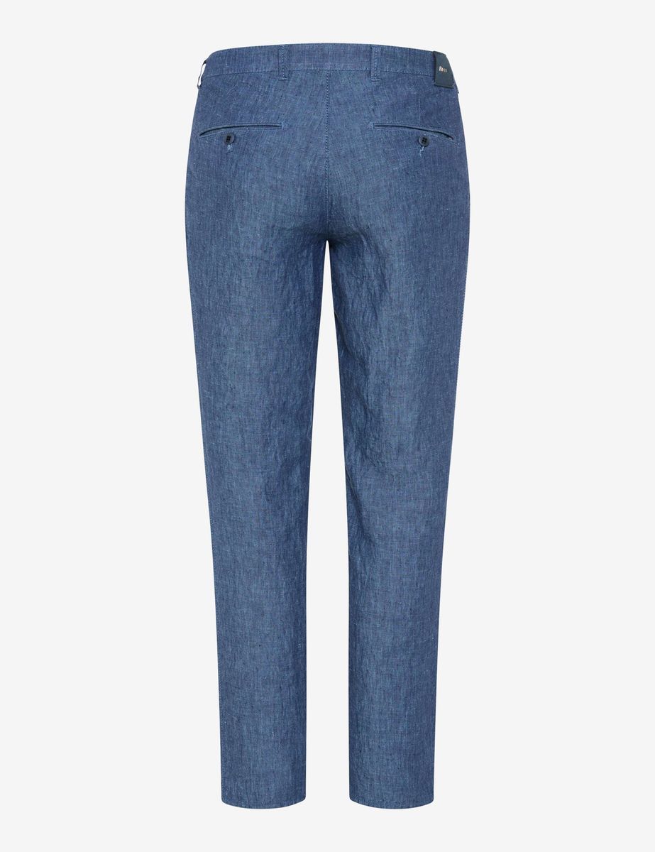 Herren Chino Modern Fit aus blauem Leinen