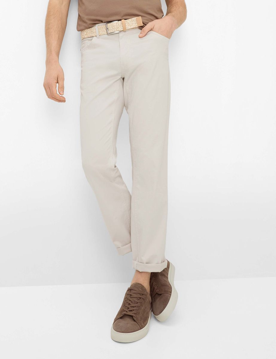Beige Baumwollmix Five-Pocket Hose