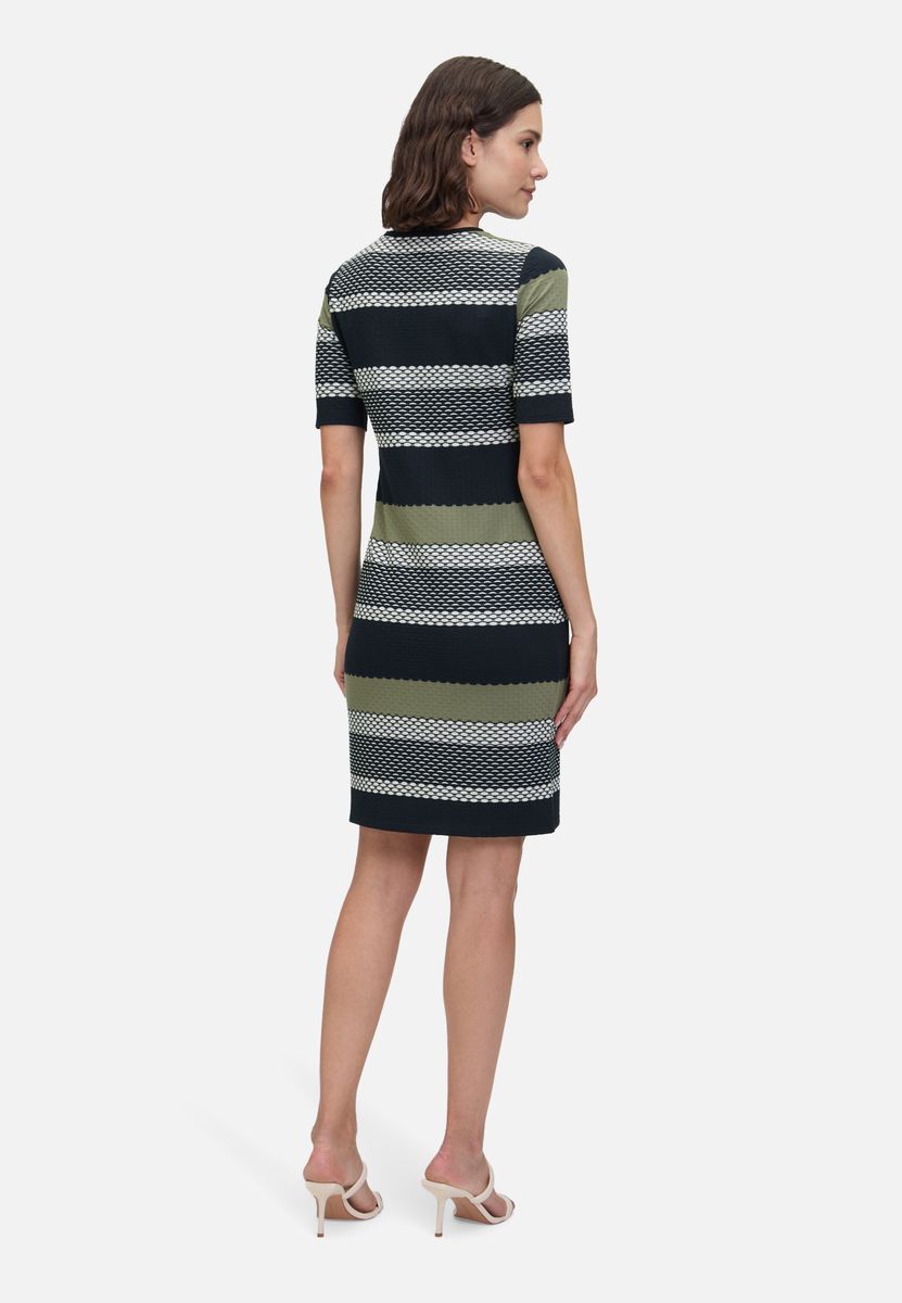 Gestreiftes Jersey-Strick Etuikleid