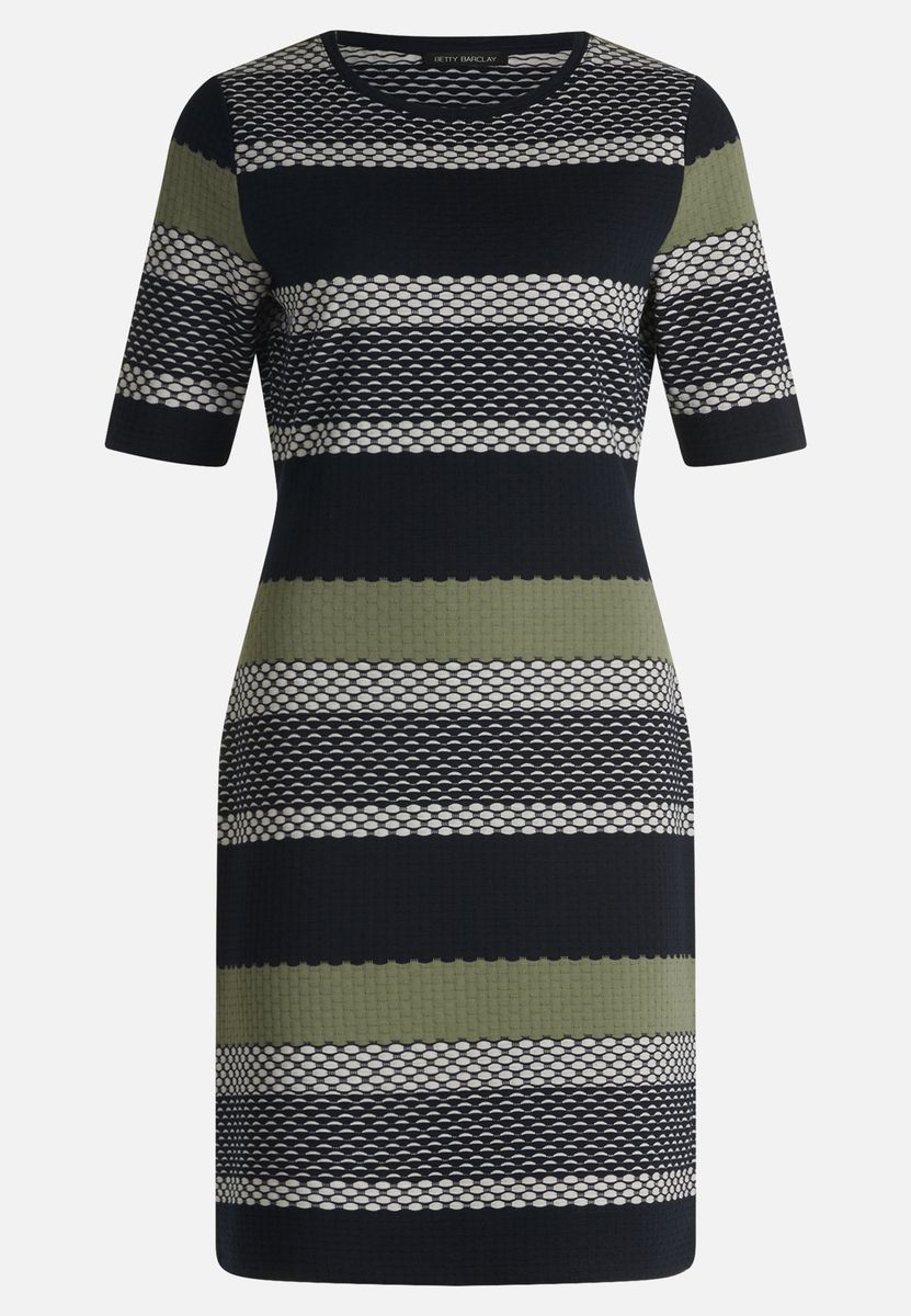 Gestreiftes Jersey-Strick Etuikleid