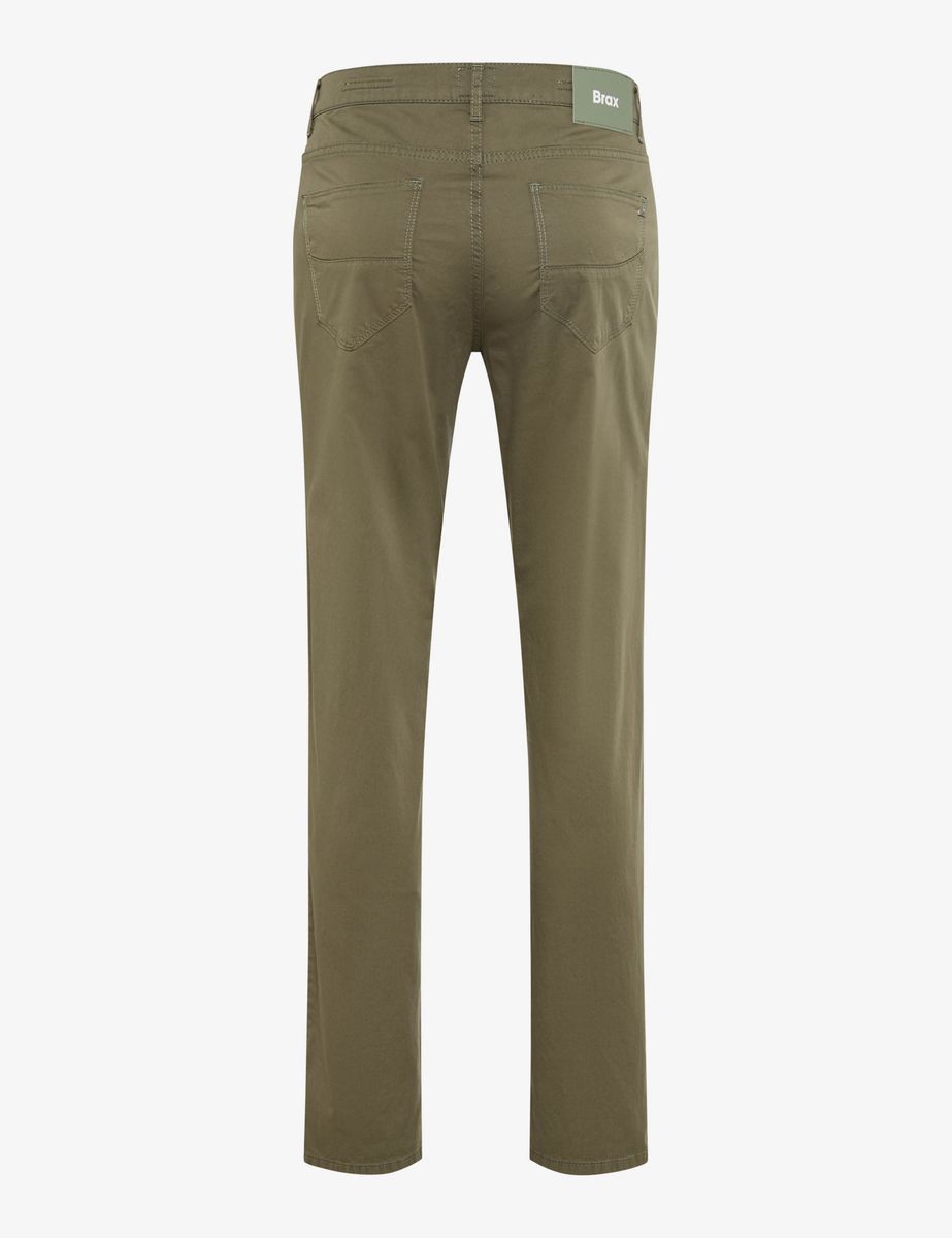 Herren Khaki-Grüne Chinohose mit geradem Schnitt