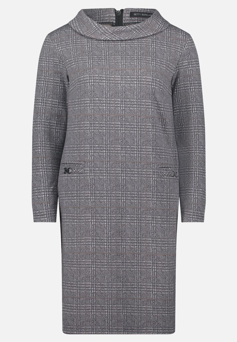 Klassisches Langarmkleid mit Karomuster