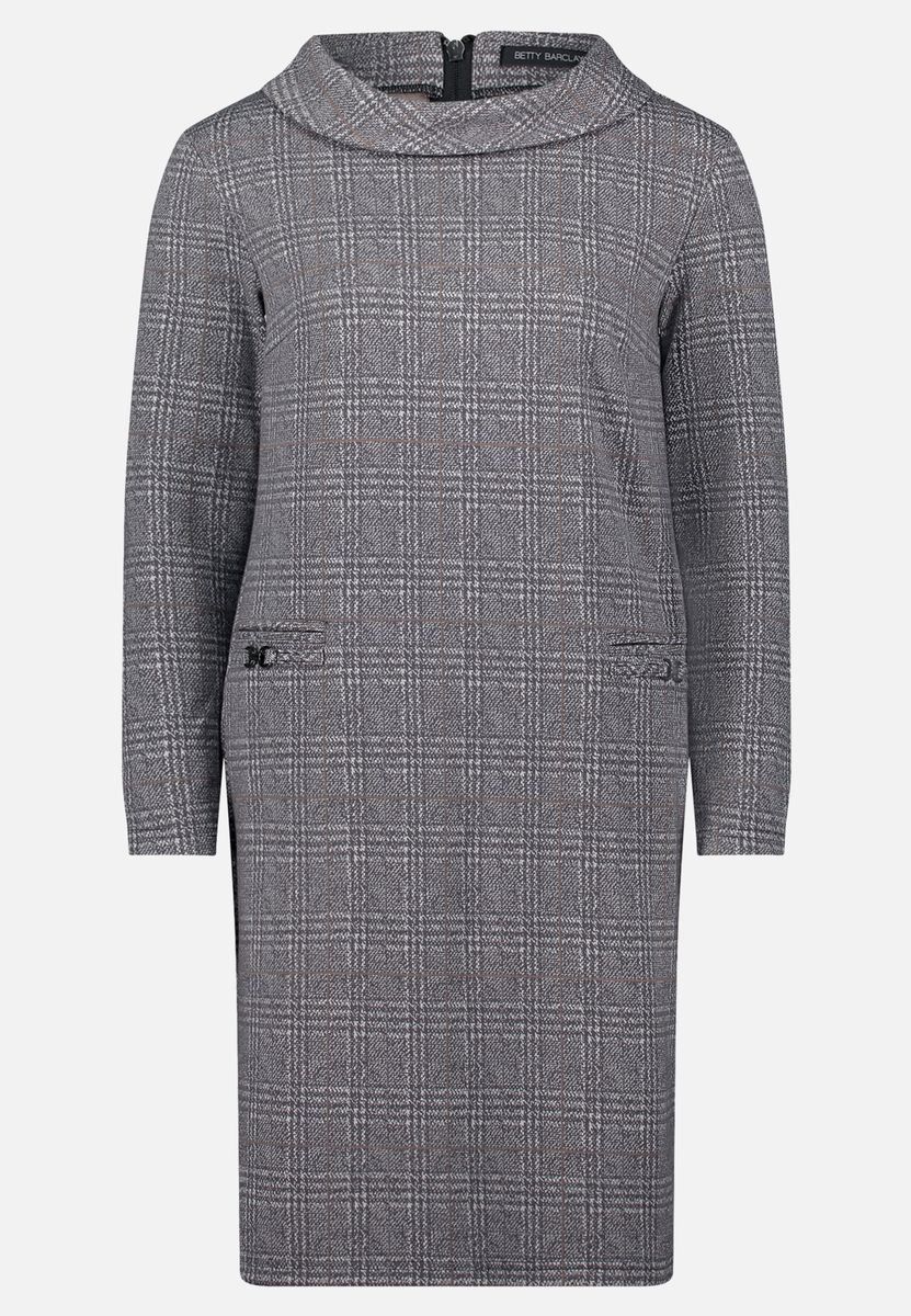 Klassisches Langarmkleid mit Karomuster