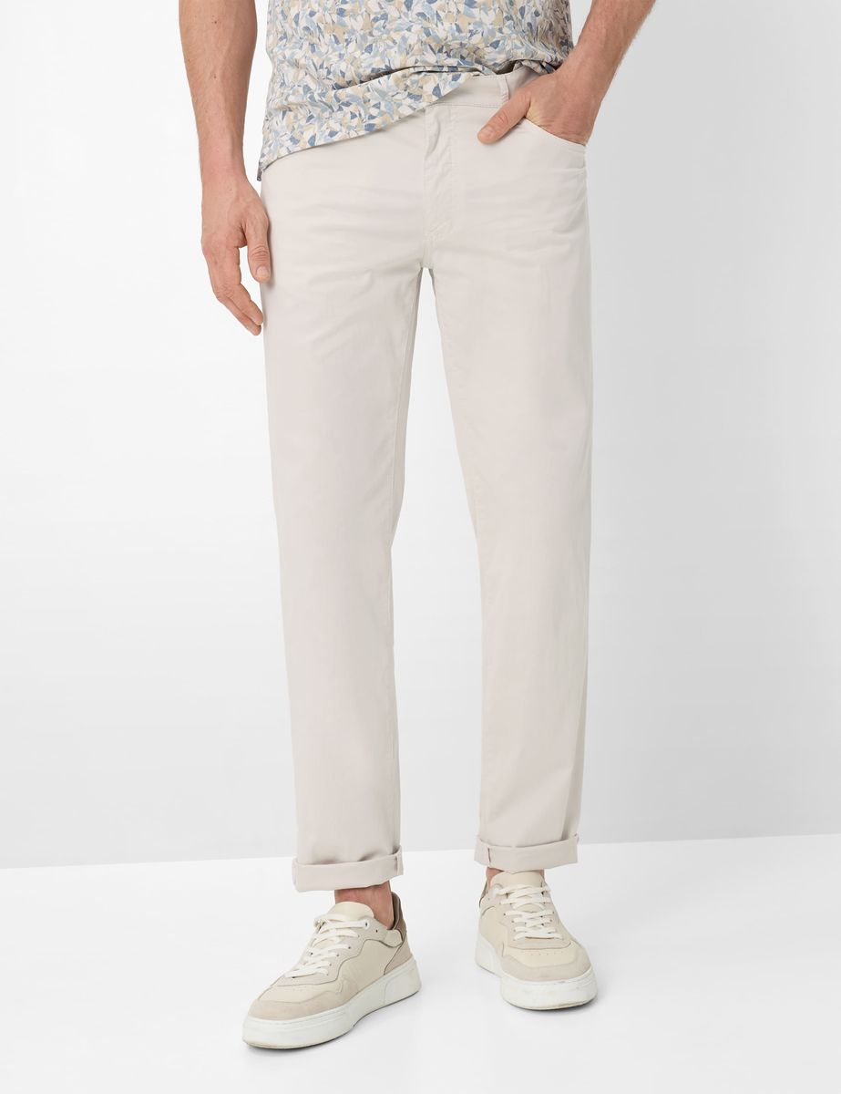 Gerade geschnittene beige Five-Pocket-Hose
