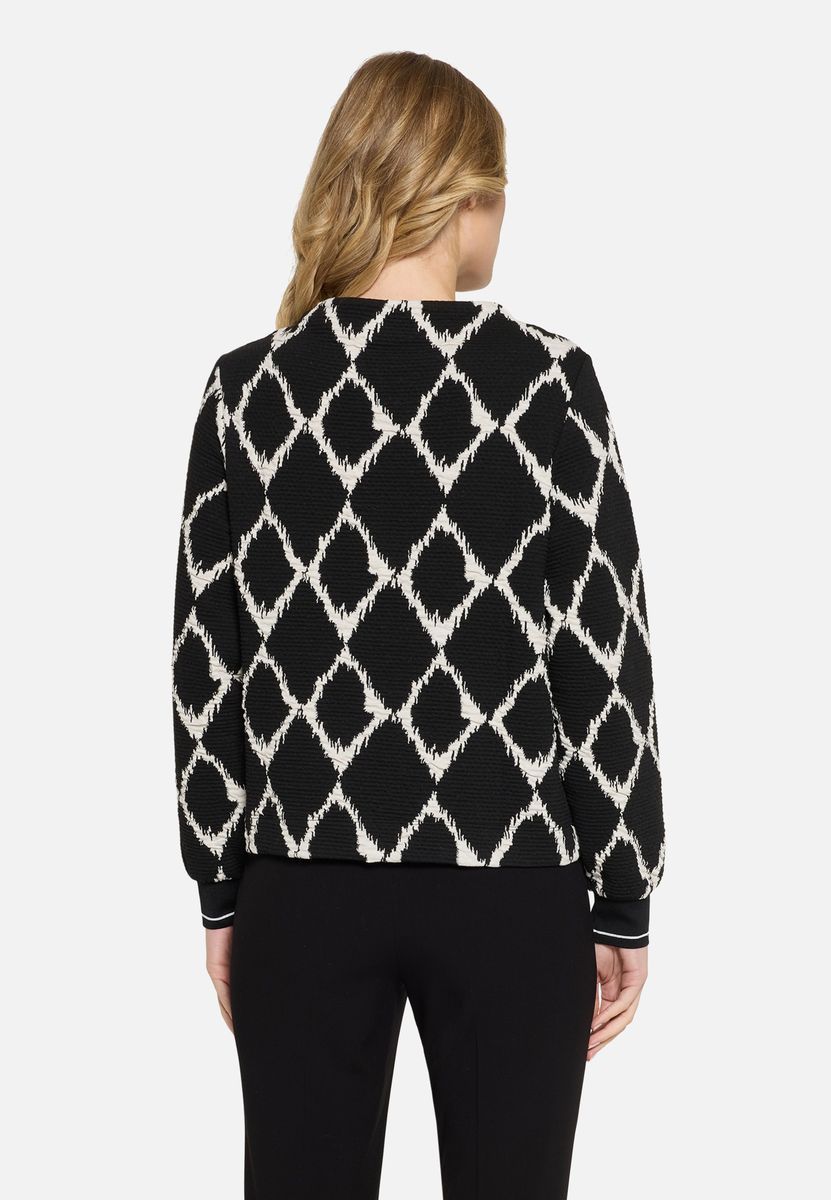 Sweatshirt mit Rautenmuster und Strukturstrick