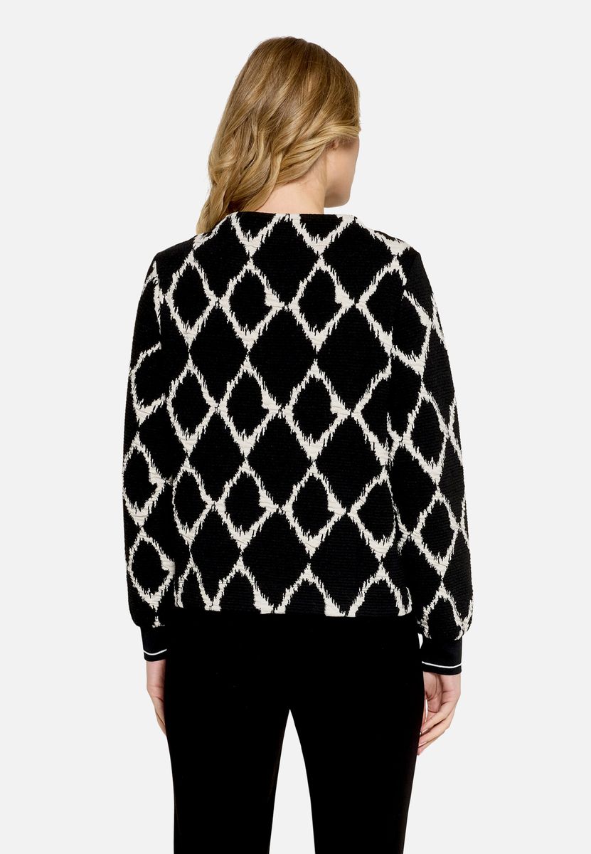 Sweatshirt mit Rautenmuster und Strukturstrick