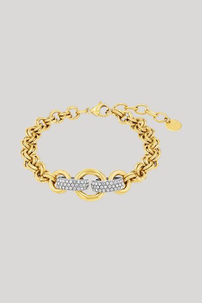Armband mit Zirkonia in Gold/Weiß