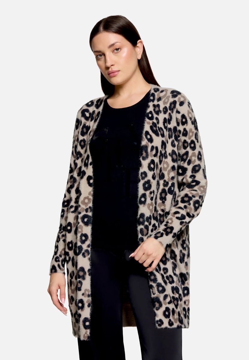 Strickjacke mit Animal-Print