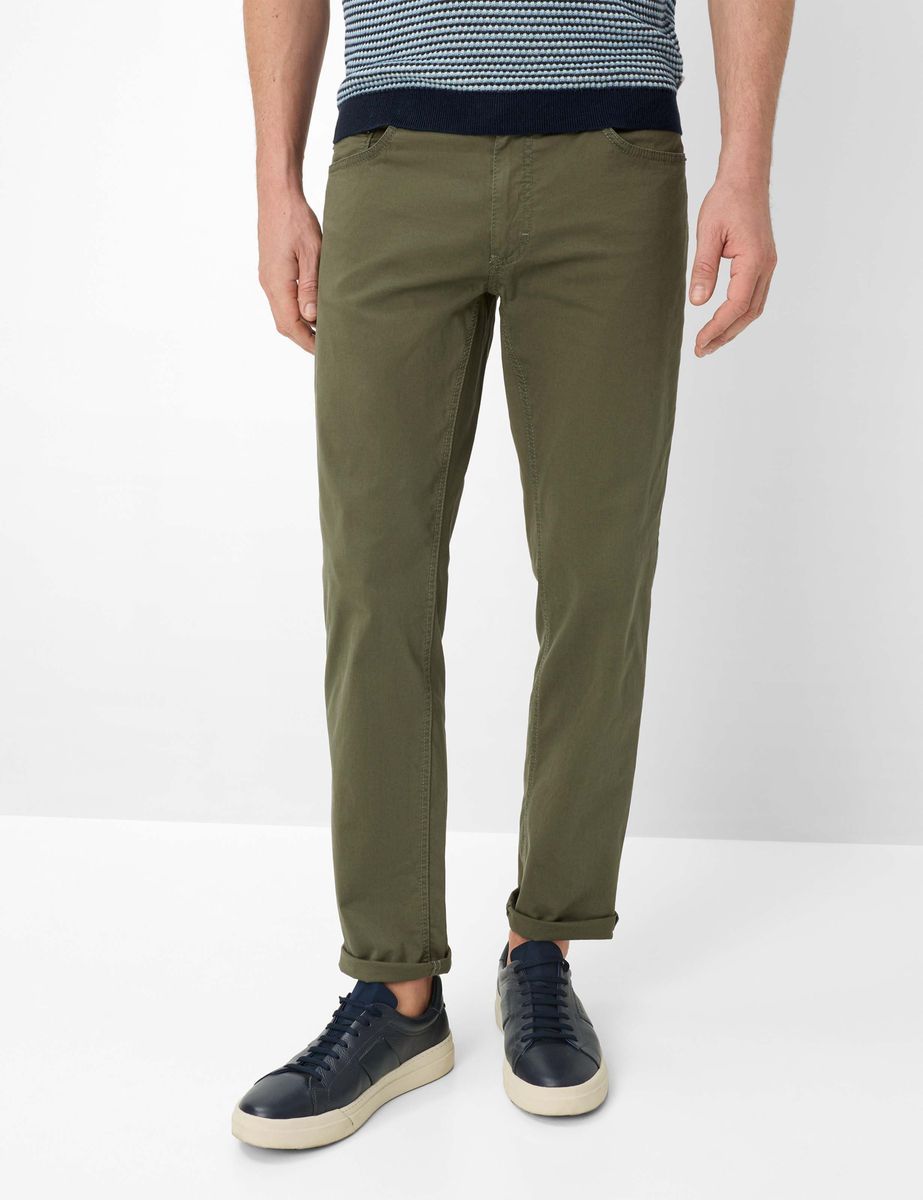 Herren Olivgrüne Five-Pocket-Hose