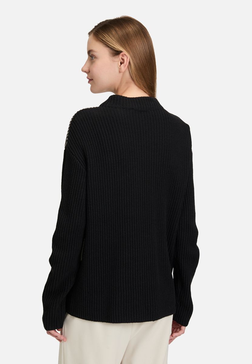 Geometrischer Intarsien Strickpullover