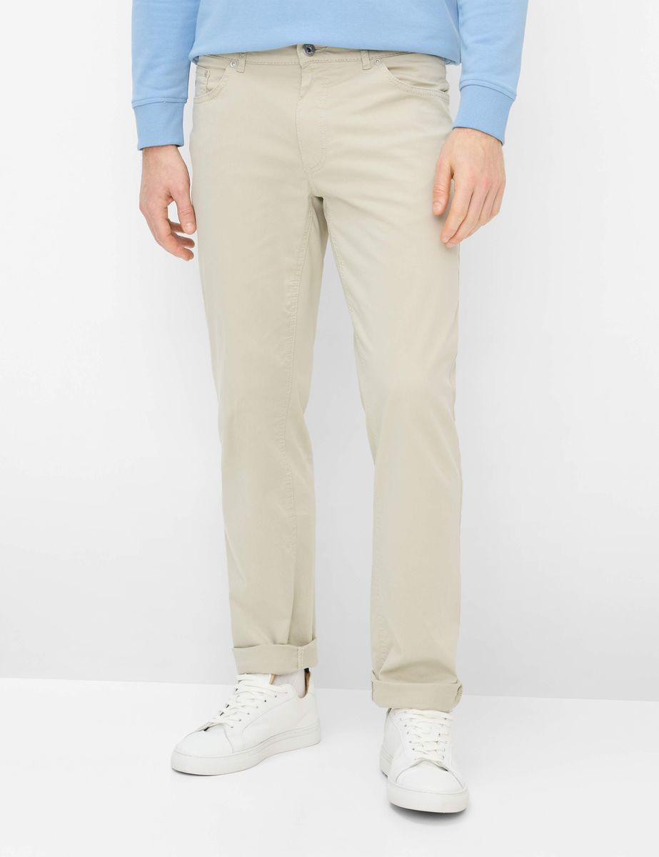 Herren Beige Five-Pocket Stretch Hose