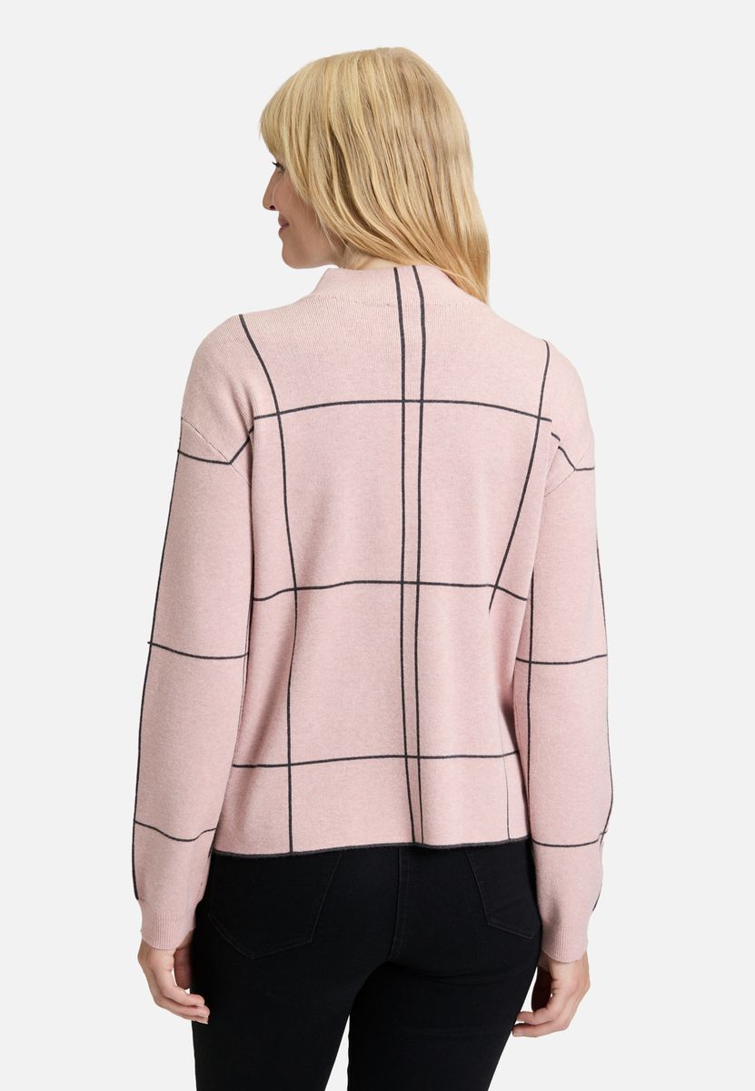 Moderner Strickpullover mit Karomuster