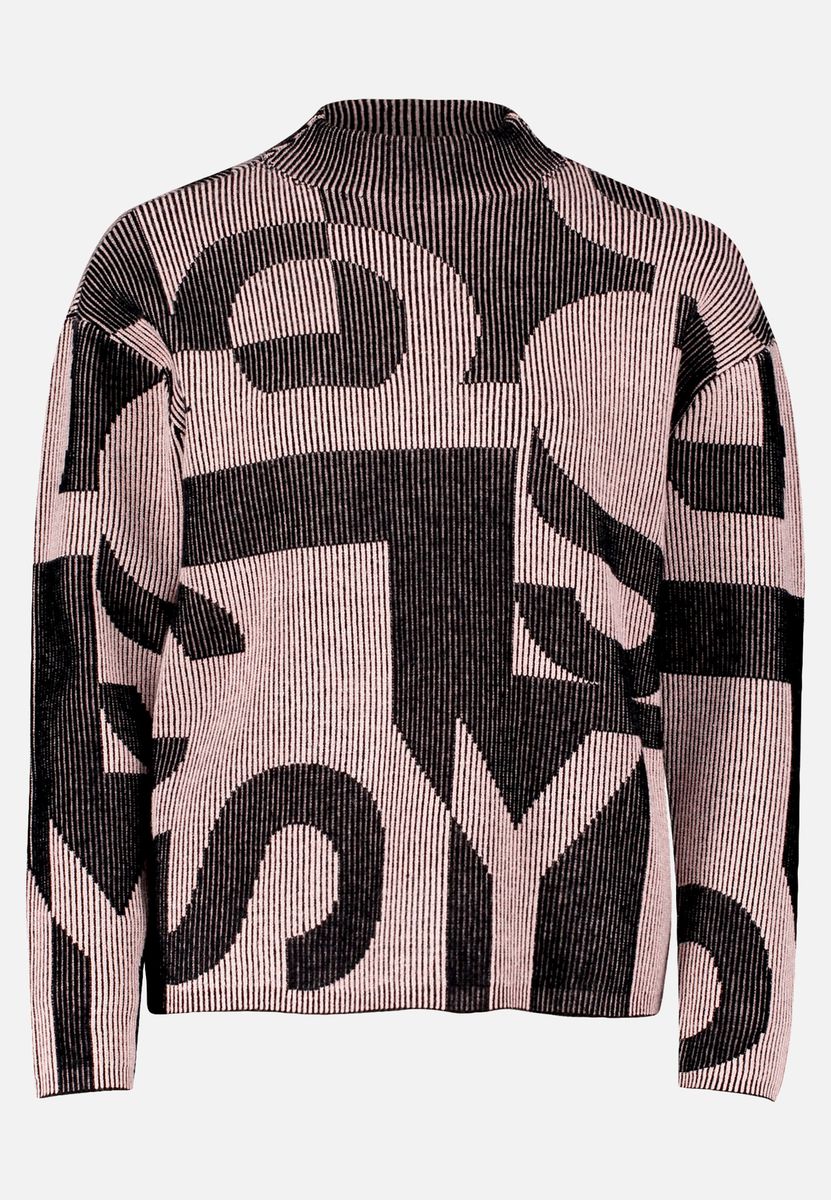Grobstrick-Pullover mit grafischem Jacquard-Muster