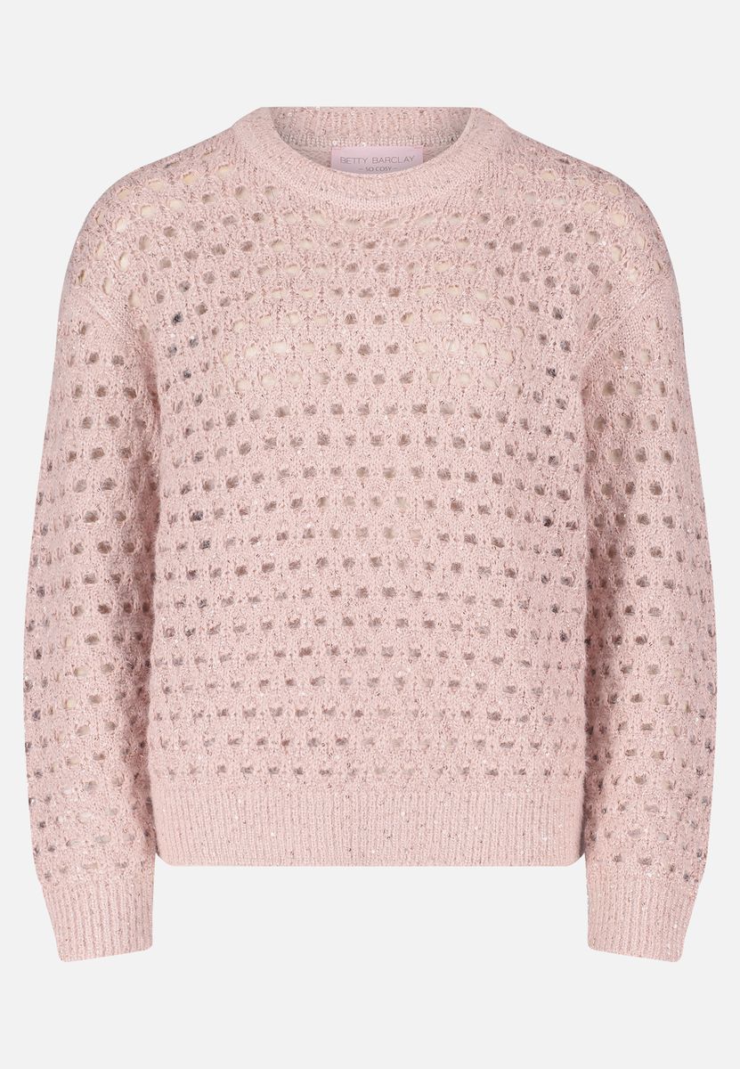 Offener Strickpullover mit Glitzereffekt