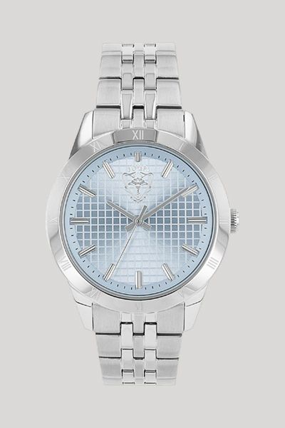 Damen-Armbanduhr in Silber/Blau