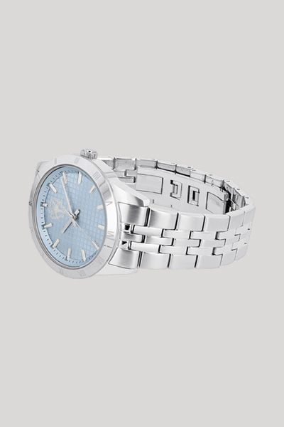 Damen-Armbanduhr in Silber/Blau
