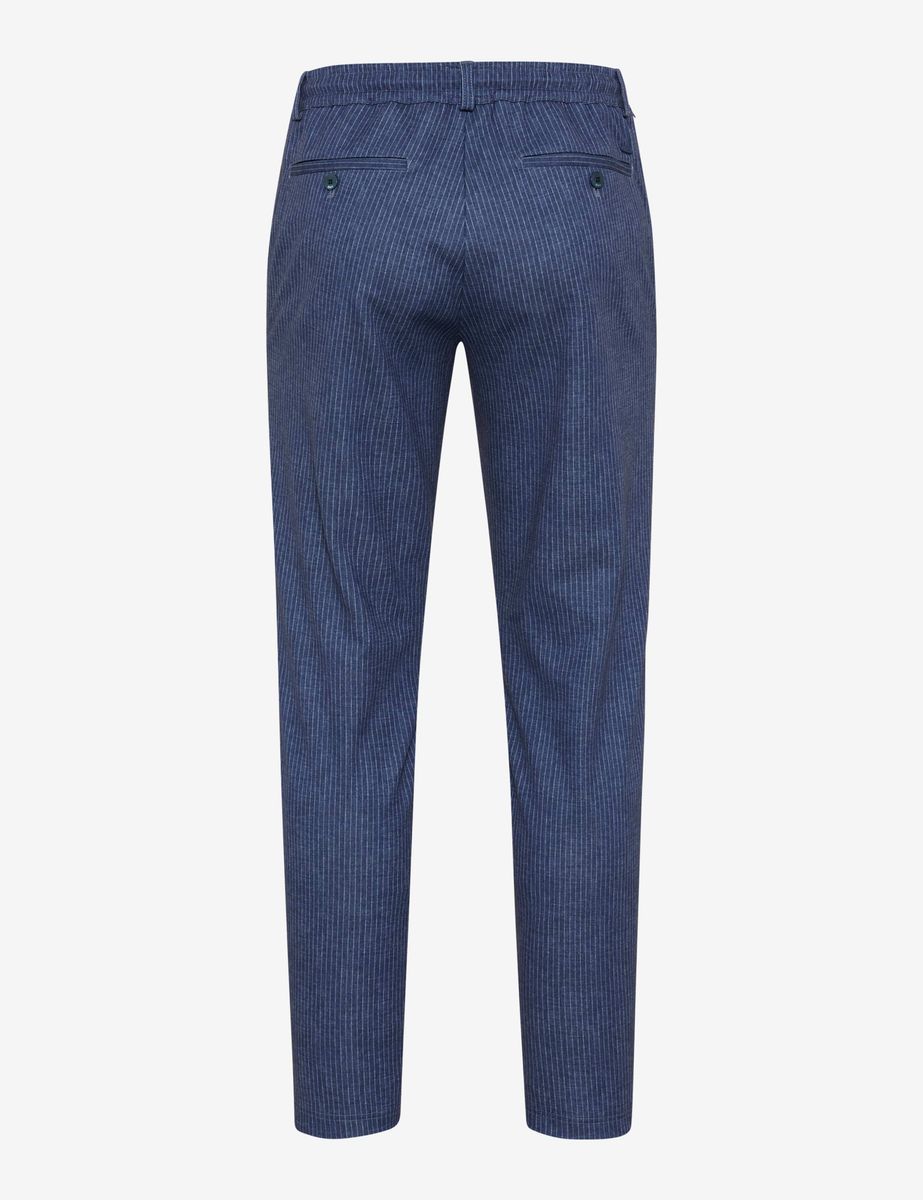 Herren Chinohose mit Nadelstreifen, Tapered Fit