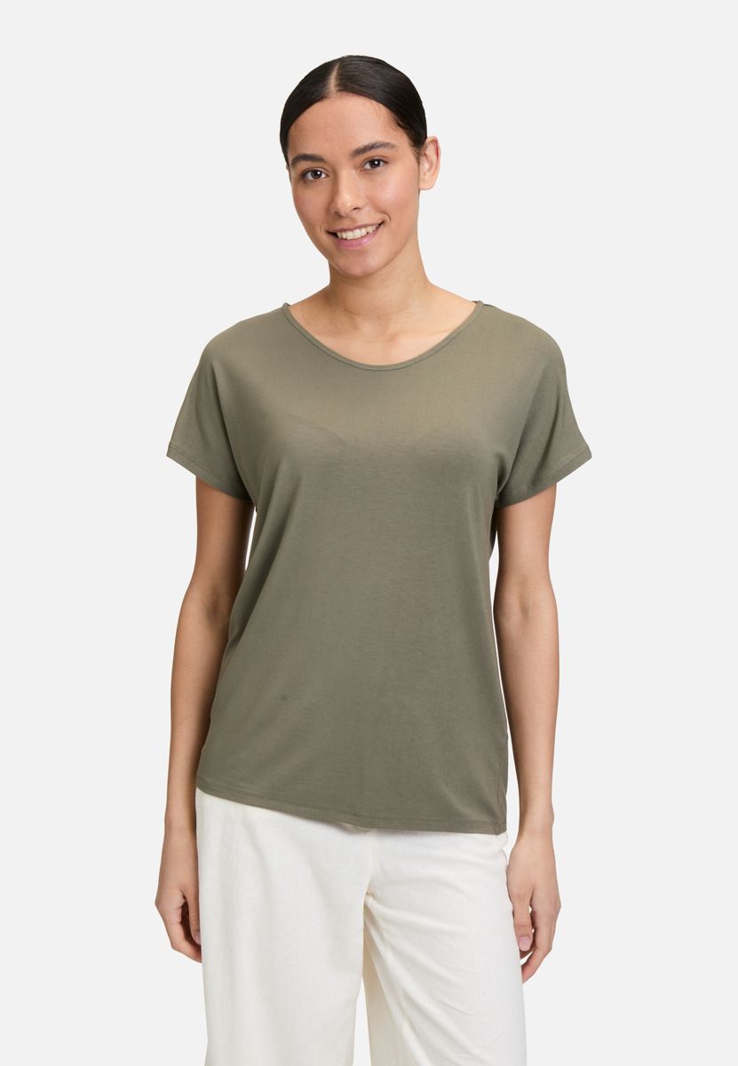 Locker geschnittenes V-Ausschnitt T-Shirt