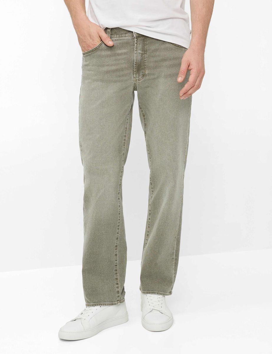 Brax Herren Five-Pocket-Hose Style CLINT THYME Denim Grün Khaki, denim grün - khaki, Gr. 30/32