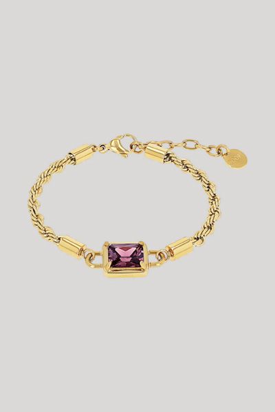 Armband mit Anhänger in Gold/Lila