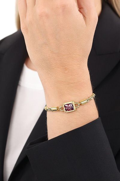 Armband mit Anhänger in Gold/Lila