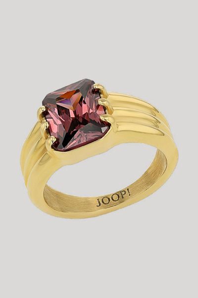 Ring mit Zierstein in Gold/Lila