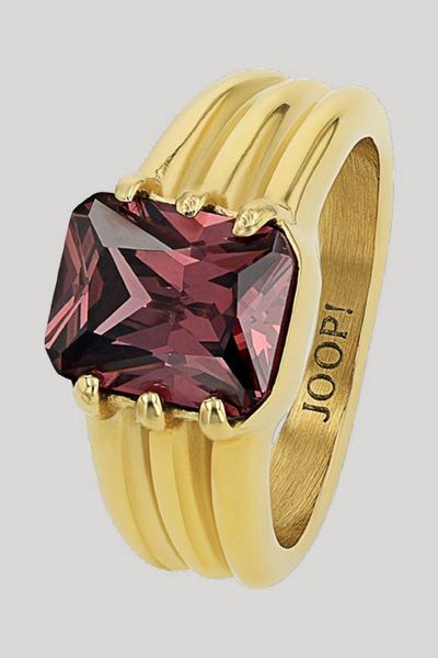 Ring mit Zierstein in Gold/Lila