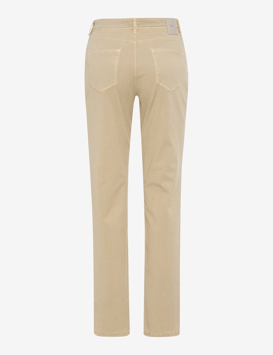 Beige Damen Five-Pocket Freizeit Hose