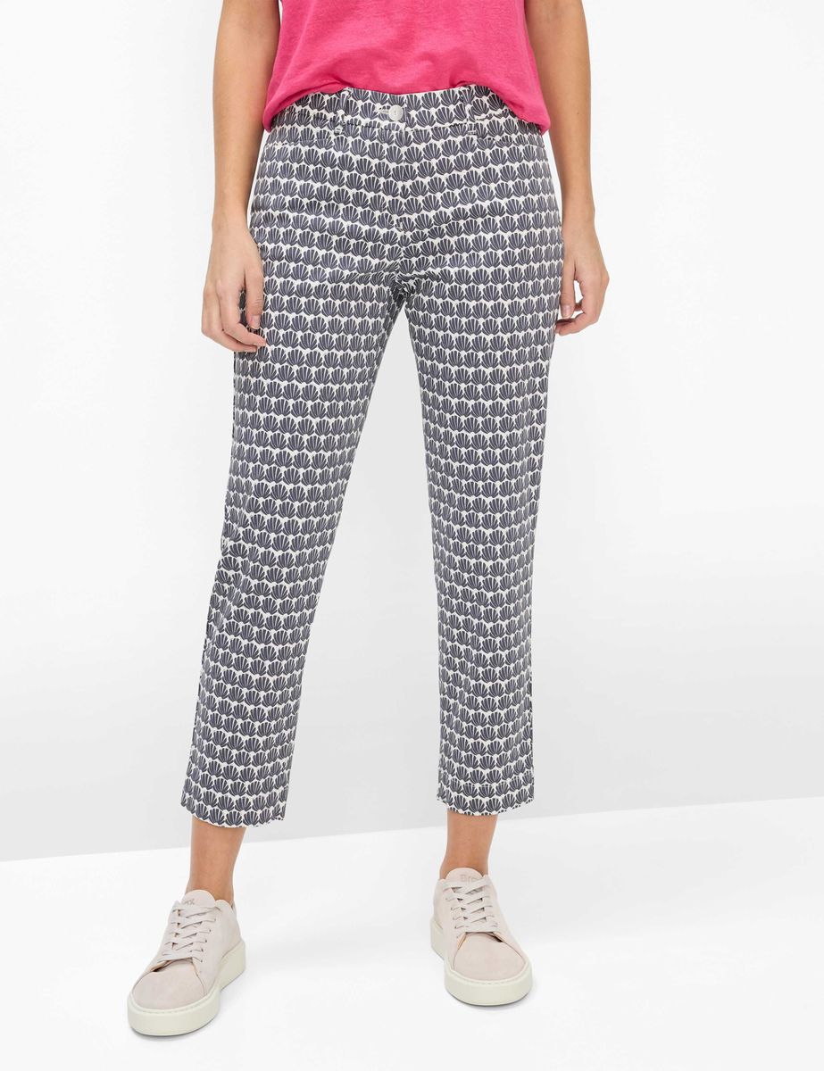 Damen Cropped Print Chino Hose