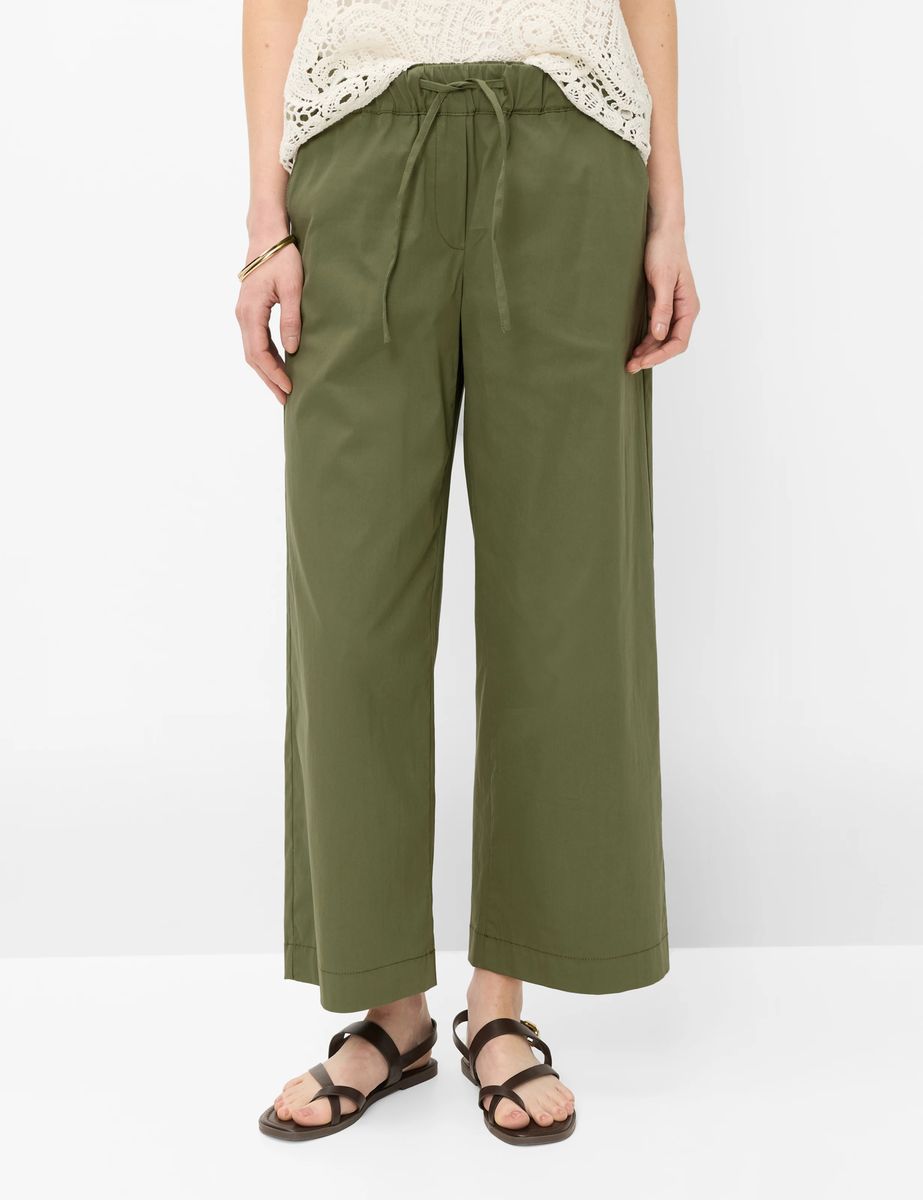 Weite Cropped Culottes mit Kordelzug