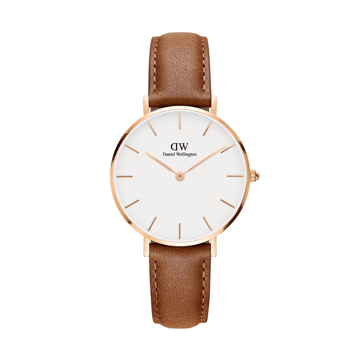 Elegante Roségold Lederuhr