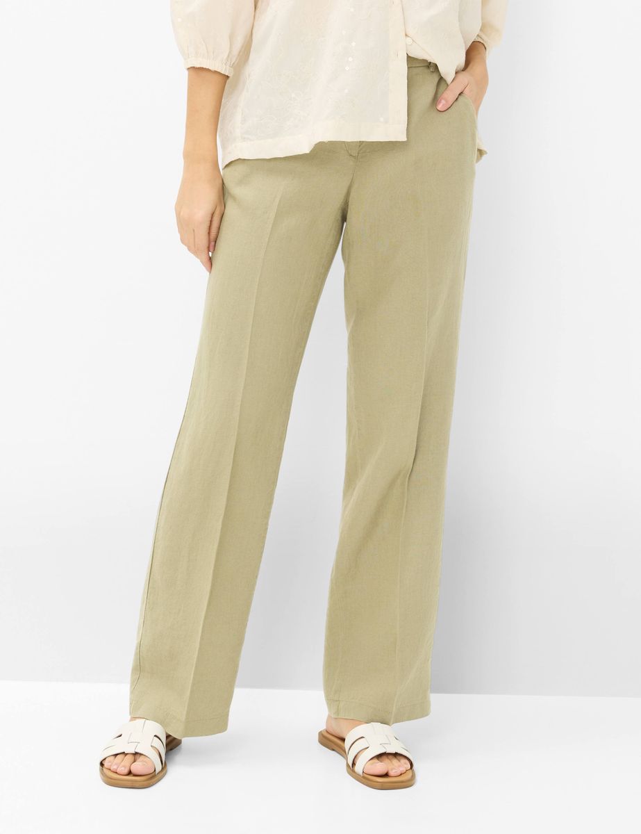 Damen Palazzo-Hose aus Leinen mit weitem Bein
