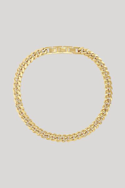 Collier-Halskette mit Zirkonia in Gold