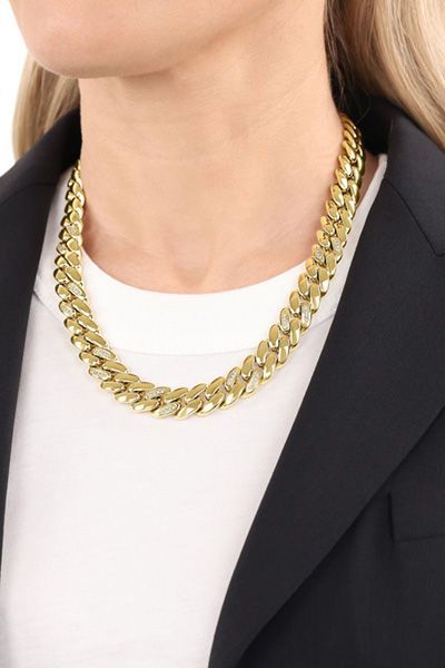Collier-Halskette mit Zirkonia in Gold