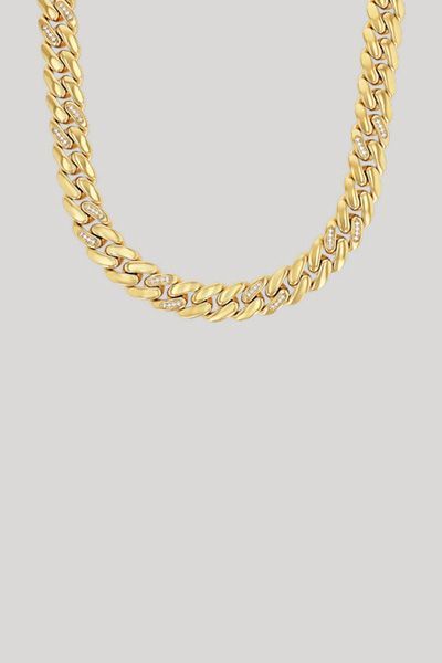 Collier-Halskette mit Zirkonia in Gold