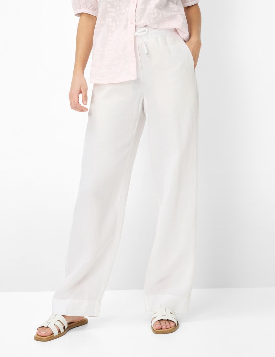 Marlenehose aus Leinen mit weitem Bein